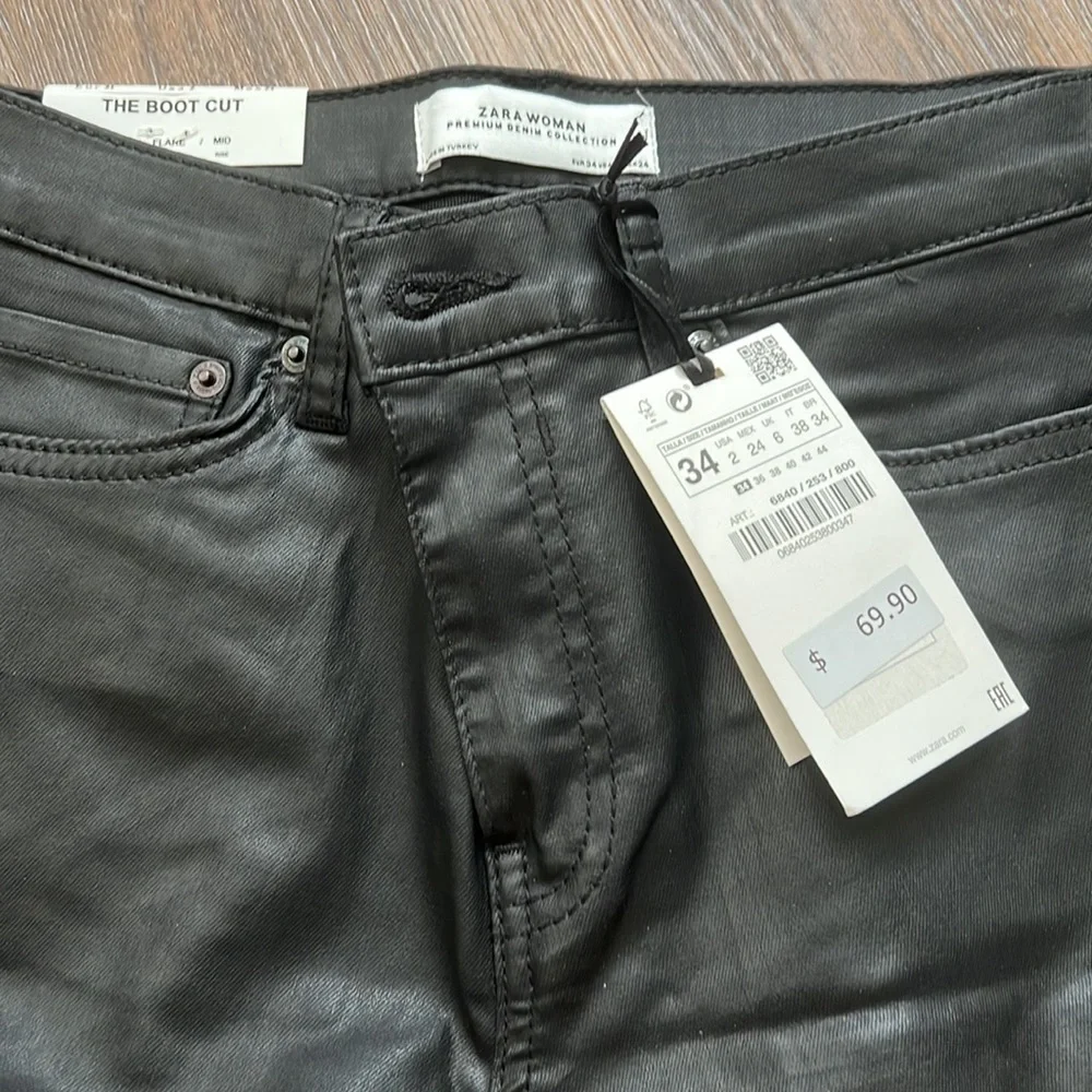 NWT zara coated jeans size 34 - Picture 3 of 3
